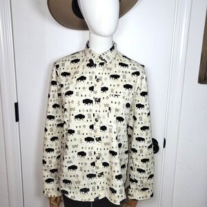 Brooks & Dunn Panhandle Slim Buffalo Aztec Western Shirt Men's Small 100% Cotton